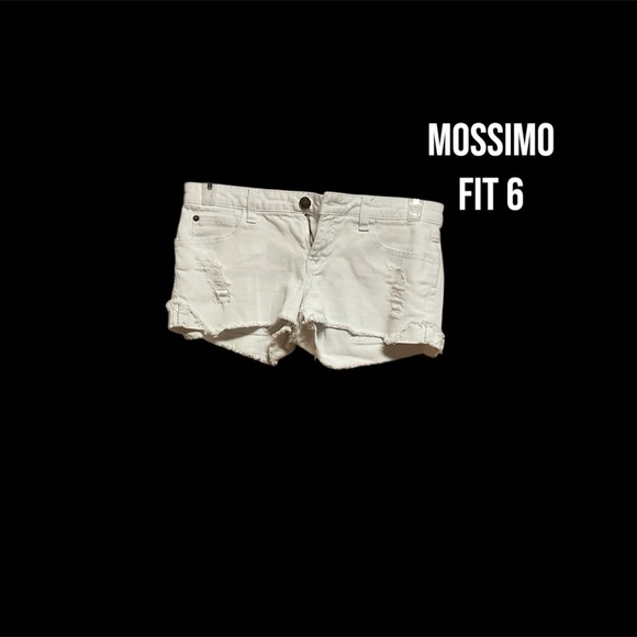MOSSIMO WHITE DENIM CUTOFFS SHORTS SIZE 6 GENTLY WORN - Picture 1 of 3